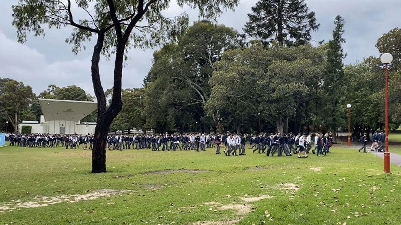 North Sydney Boys School was evacuated this morning after a threatening phone call. 