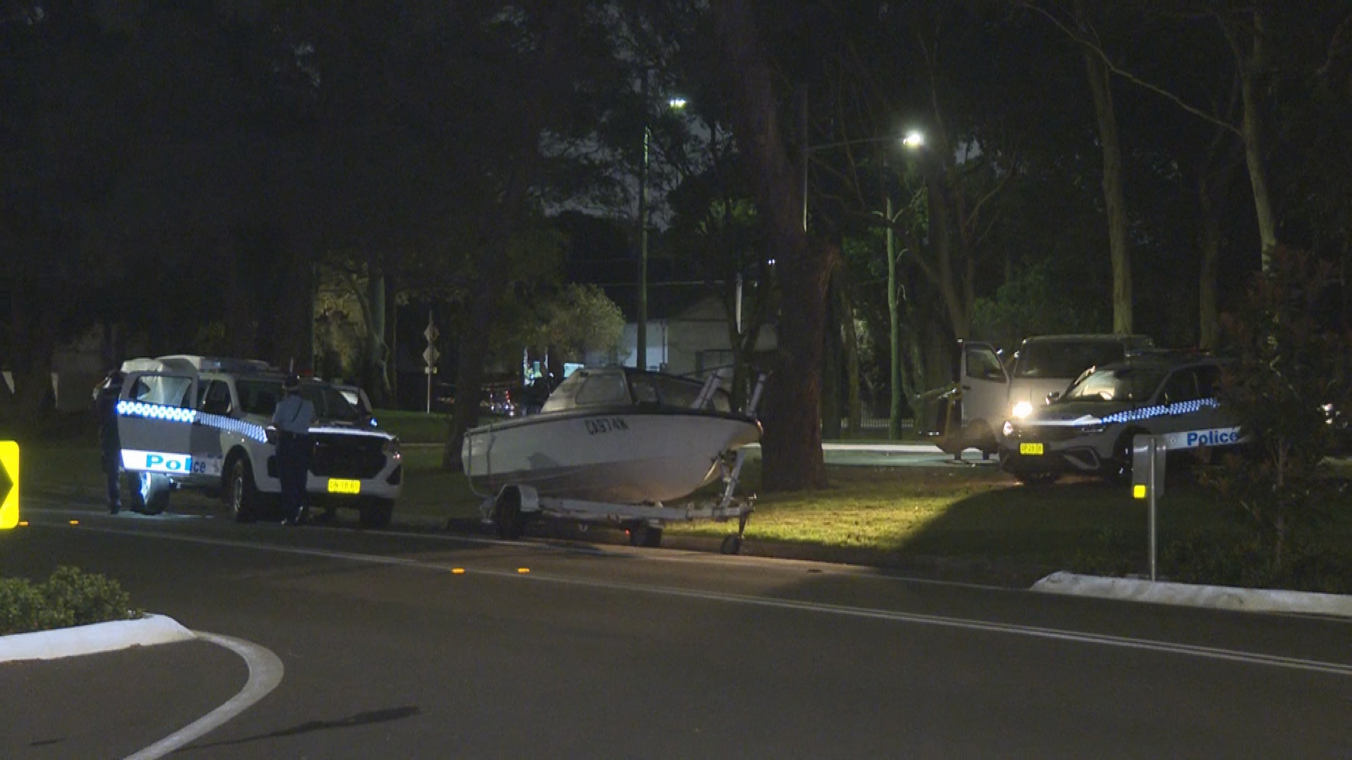 A crime scene in Sydney's inner-west following a police pursuit