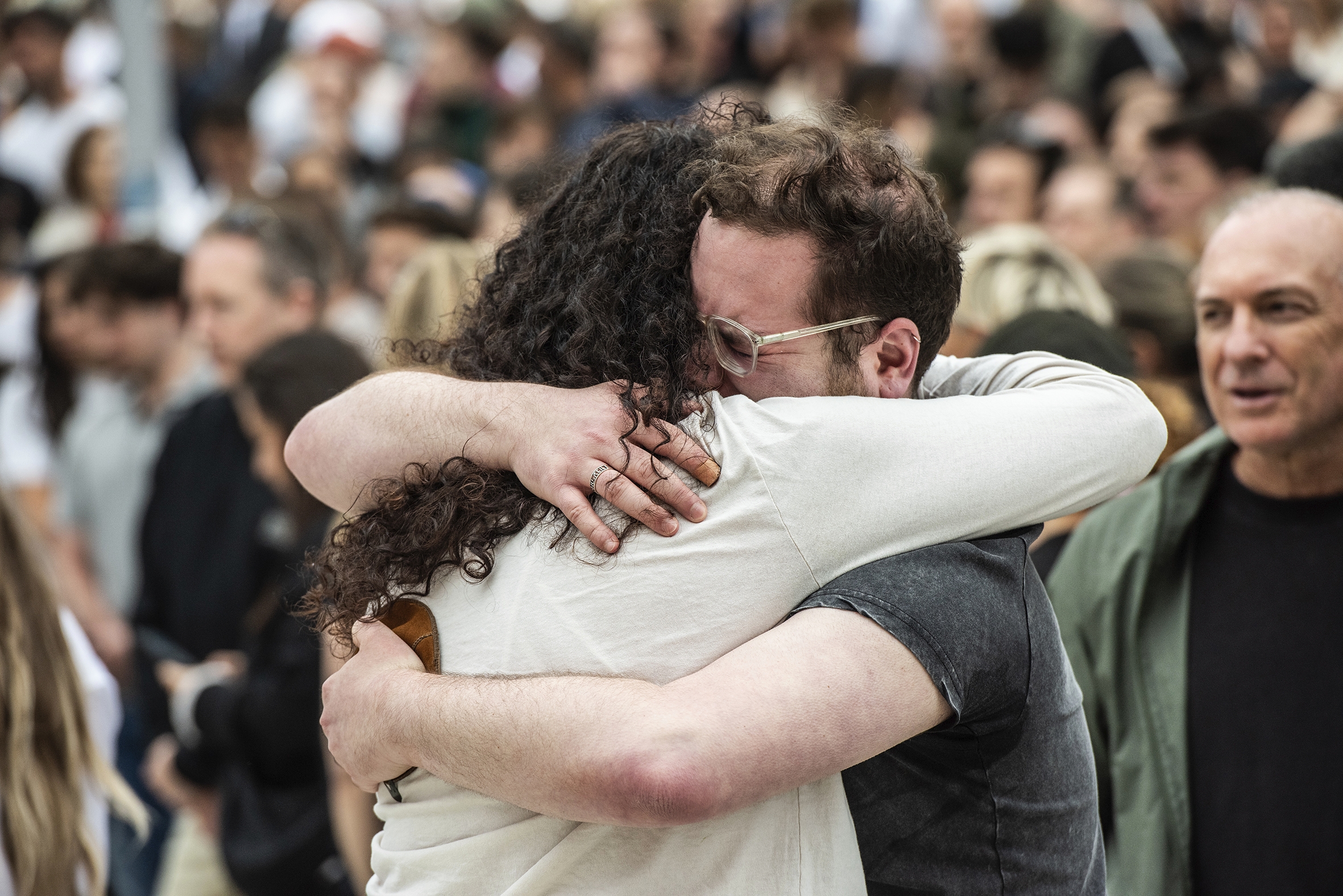 Bondi Beach Pavilion vigil for the victims of the Bondi Beach shooting the previous night. 