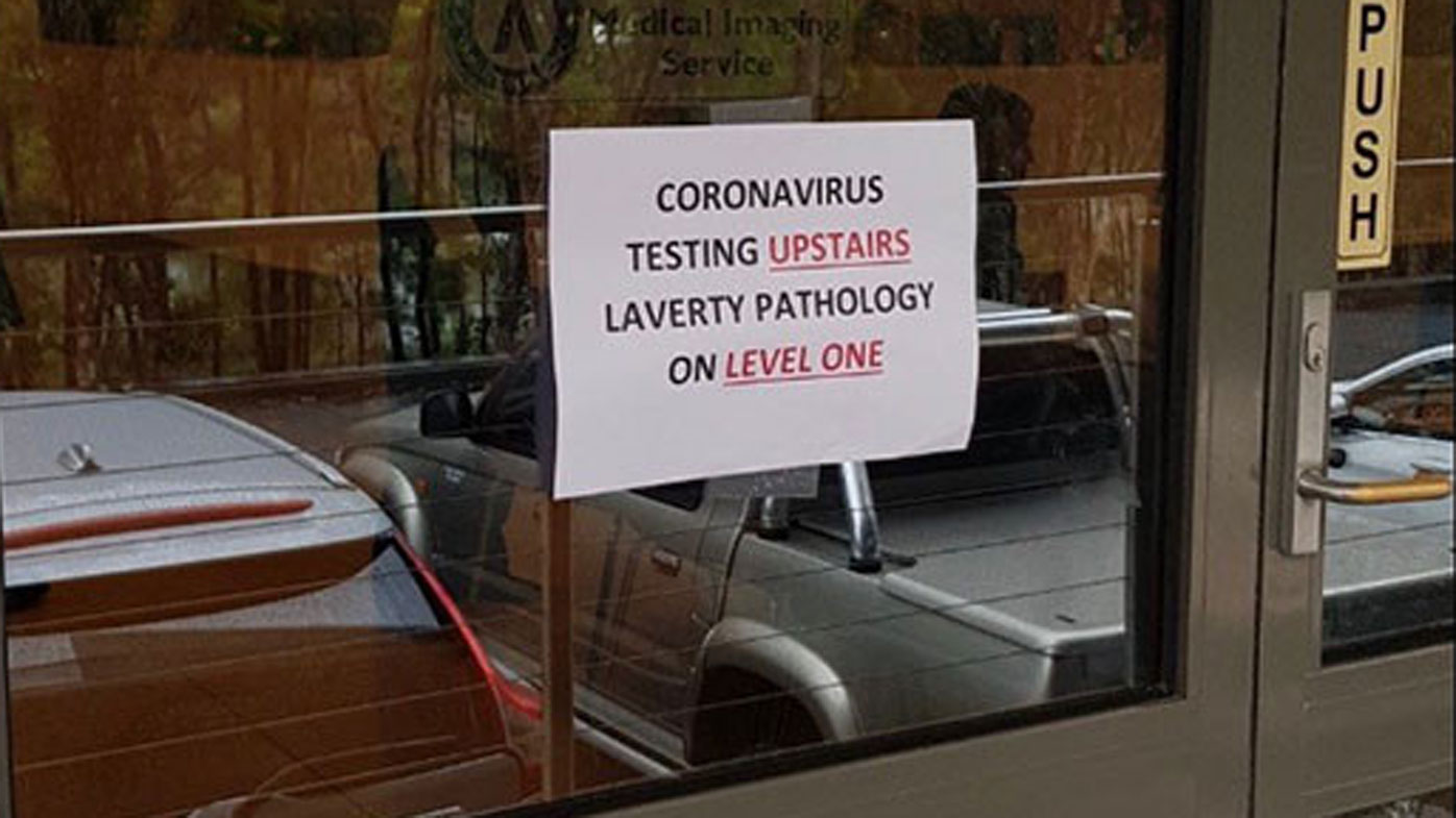 Coronavirus testing lab in Sydney's north.