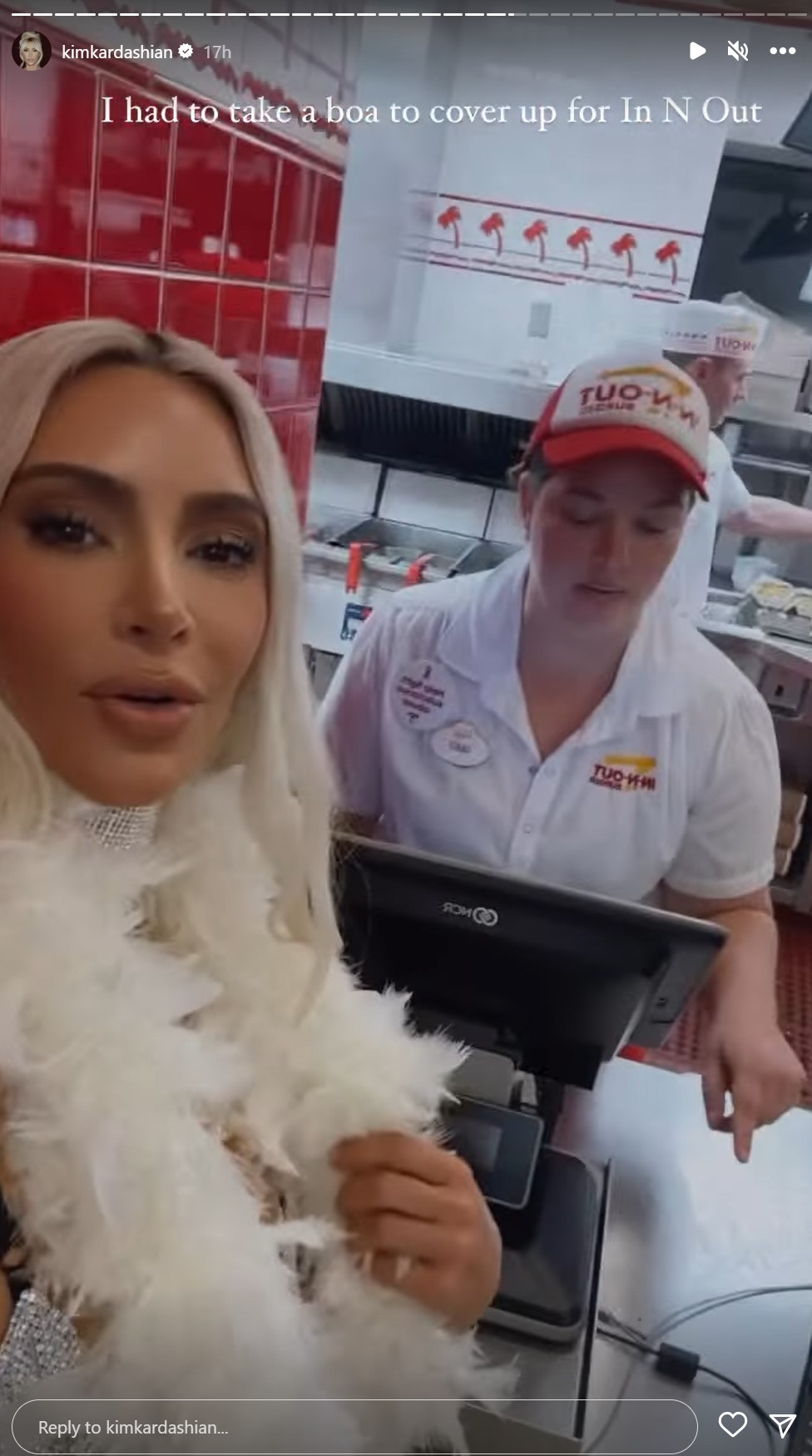 Kim Kardashian celebrates birthday at local In-N-Out Burger after interstate plans derailed due to bad weather.