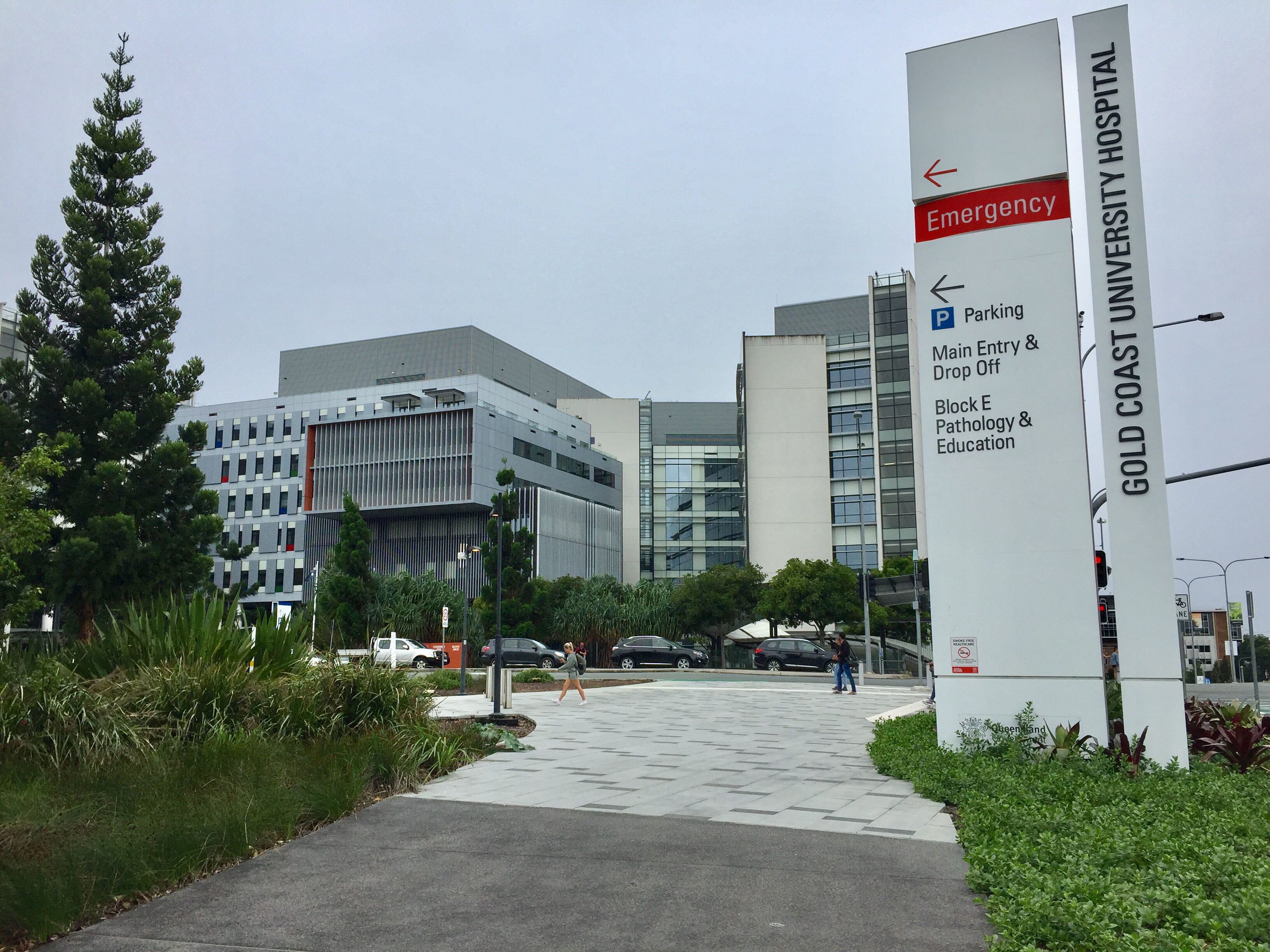 Gold Coast University Hospital, where a man is in a critical condition after allegedly being involved in a brawl that left another man dead in northern NSW.