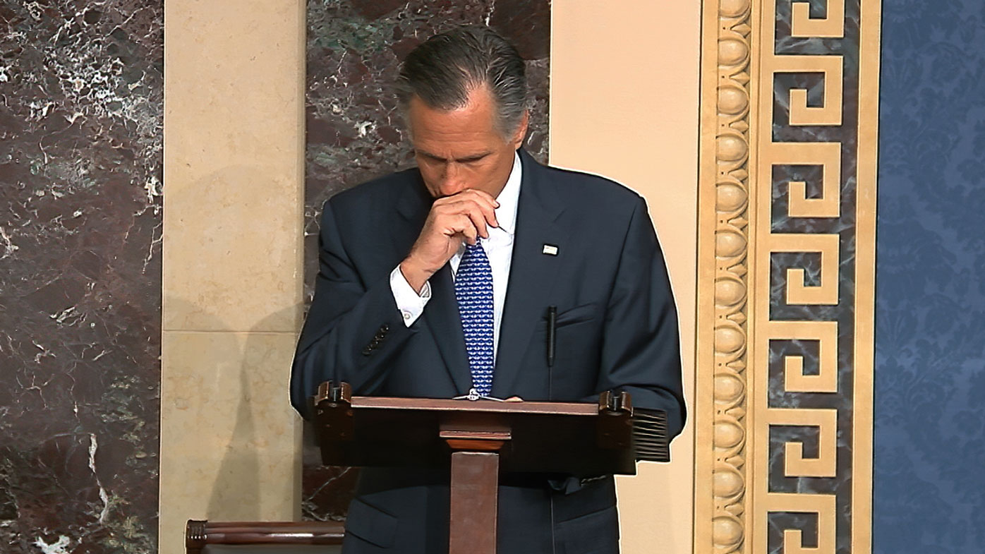 Mitt Romney choked up while announcing his decision to vote to impeach Donald Trump.
