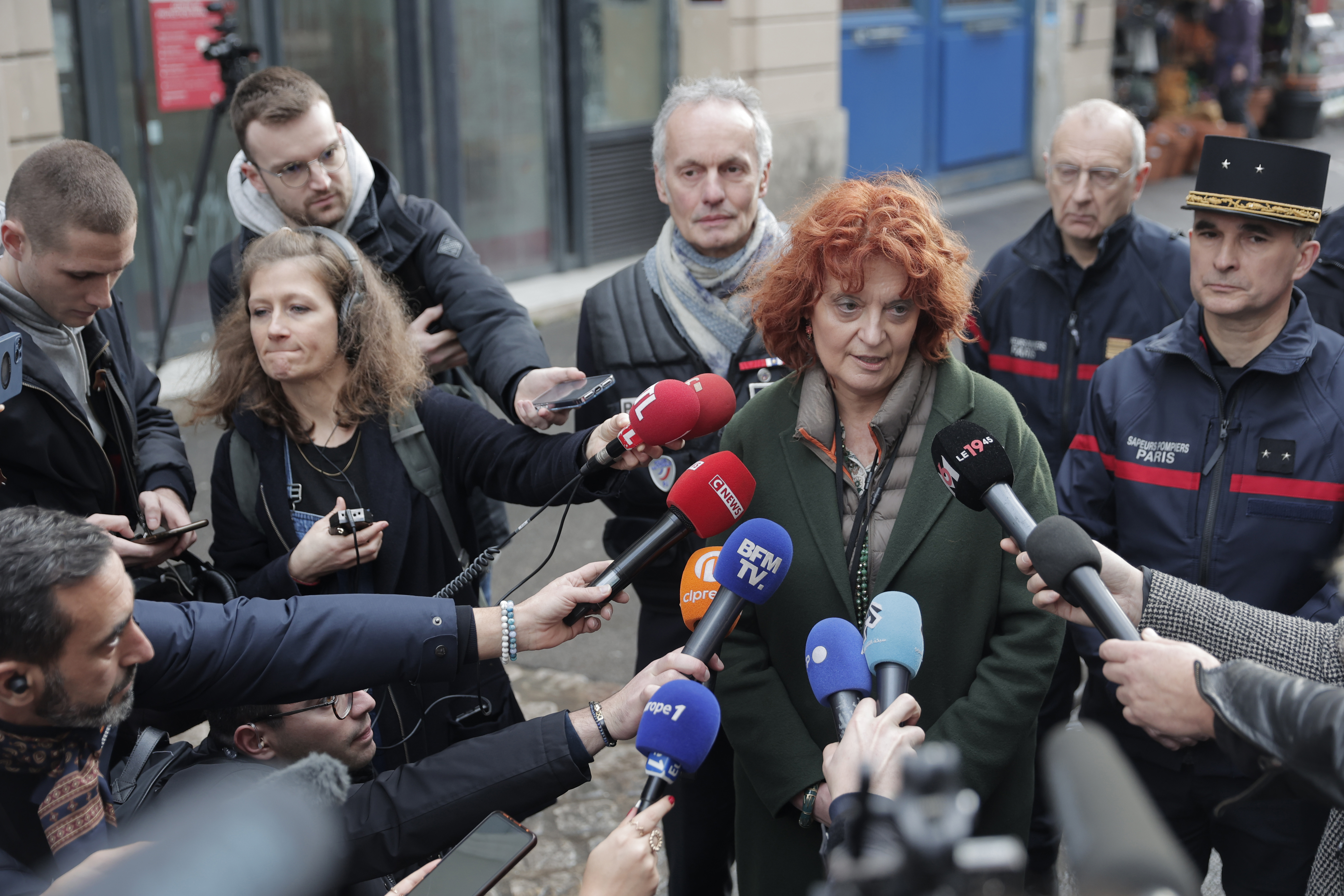 Paris prosecutor Laure Beccuau speaks to the media after a shooting in Paris, Friday, Dec. 23, 2022 