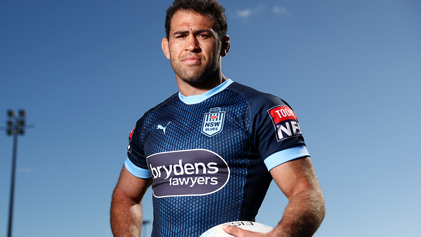 Dale Finucane poses during a New South Wales Blues State of Origin media session