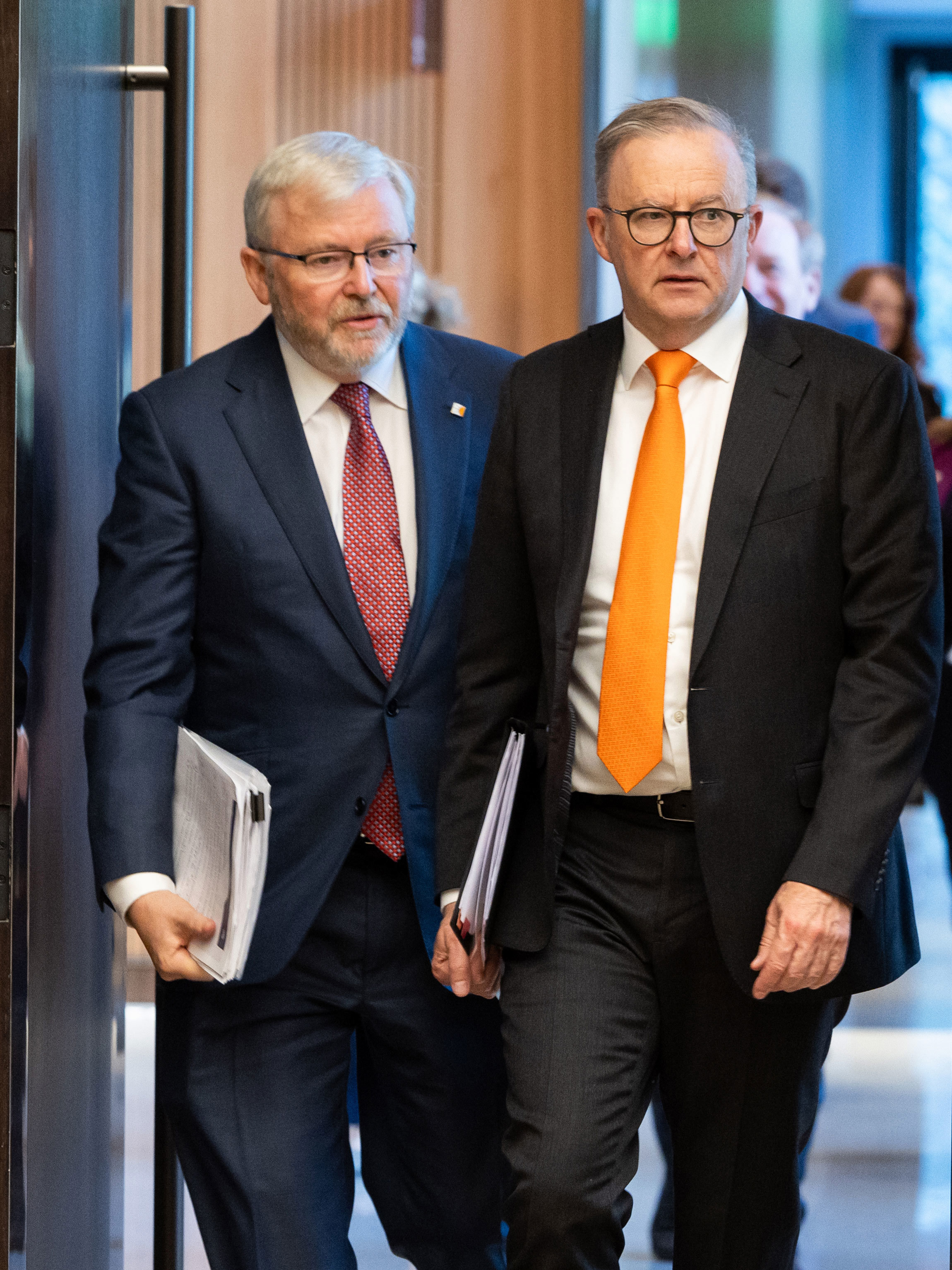 Australian Ambassador to the US Dr Kevin Rudd and Prime Minister Anthony Albanese