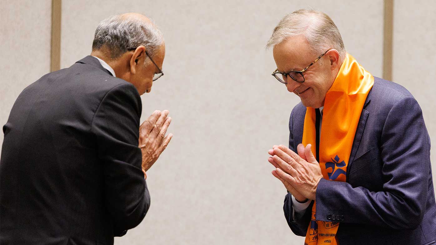 Anthony Albanese at a Hindu Council event in Parramatta.
